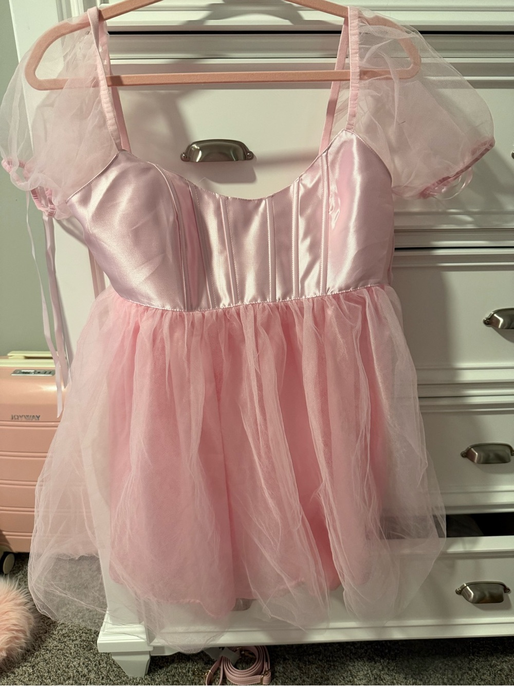 Pink Sugar Thrillz tulle babydoll dress